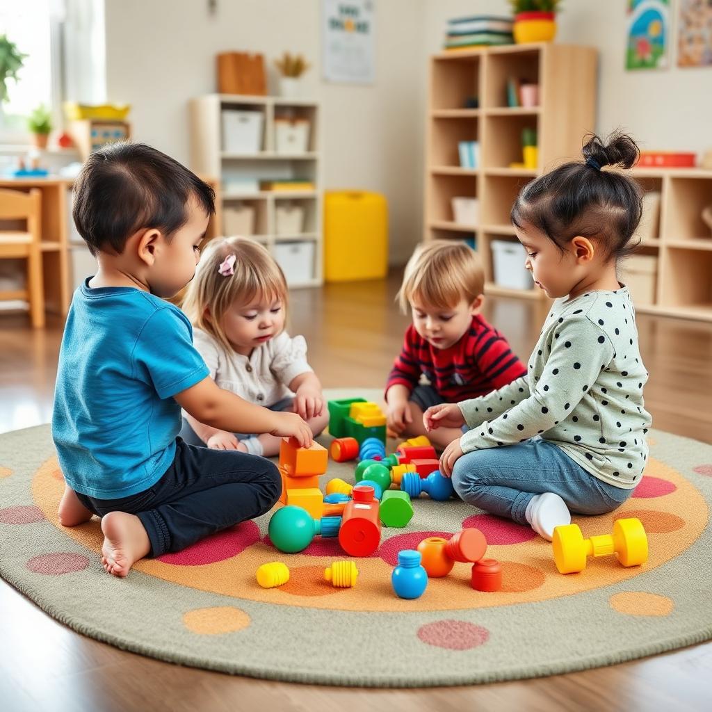 Children engaged in a supportive therapy environment